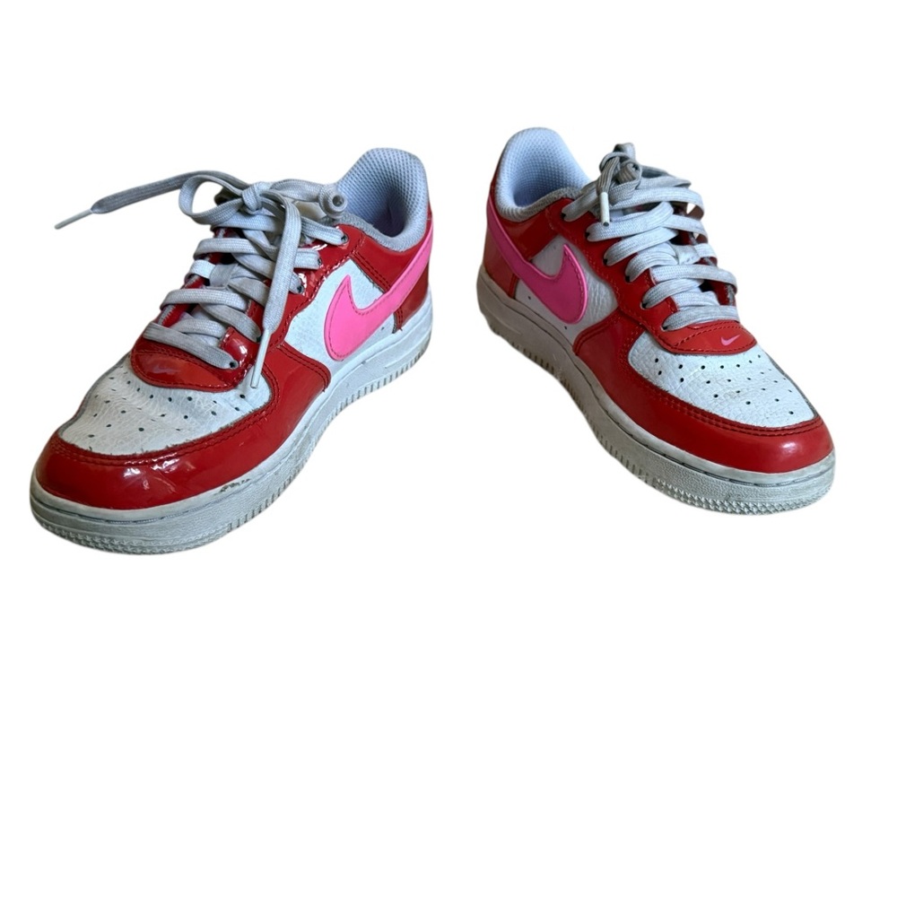 Nike Force 1 LV8 Kids Red, Pink and White Sneakers - Picture 2 of 5